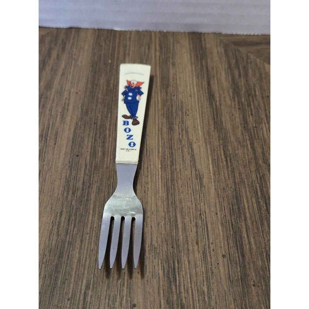 Bozo the Clown Kids Fork, vintage 1970, kid ore, clowncore